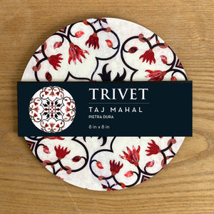 Trivet - round - Taj Mahal, Pietra Dura