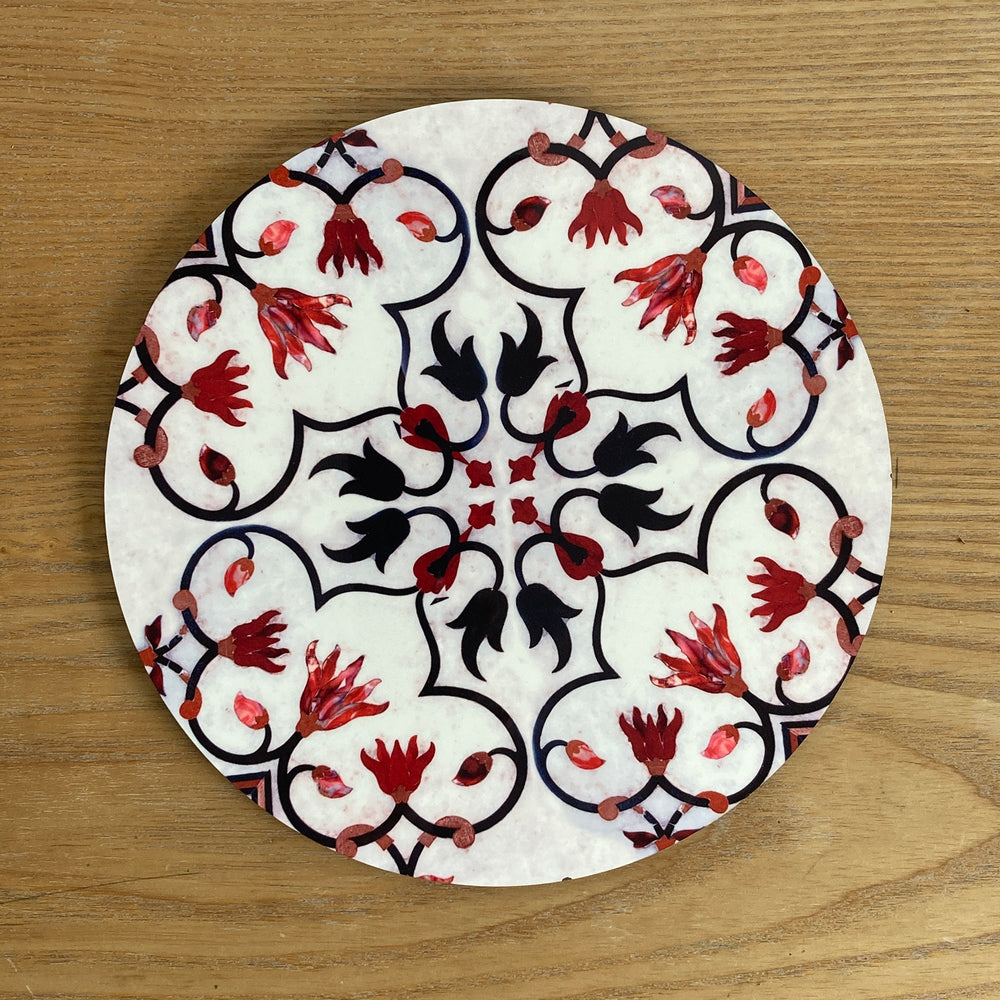 Trivet - round - Taj Mahal, Pietra Dura