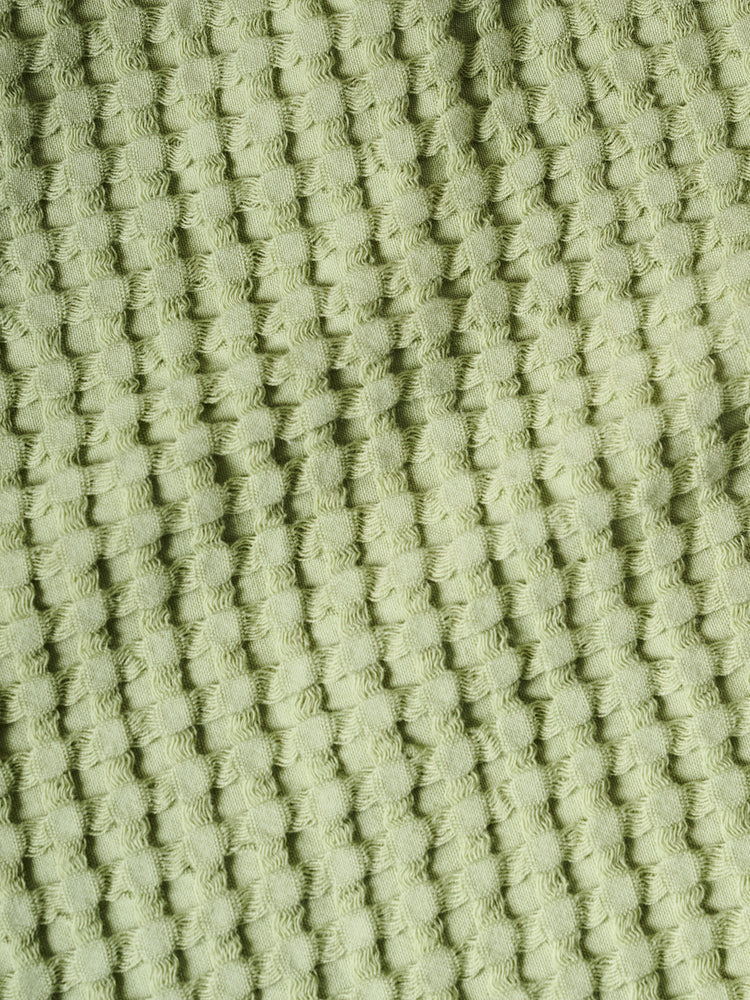 Chalk | Cotton | Waffle | Bath Towel | Frosted Green
