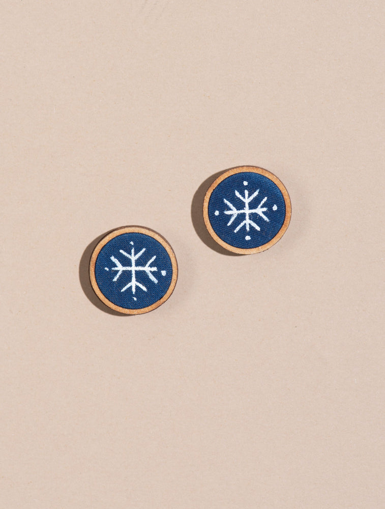 Hand Painted Blue & White Studs