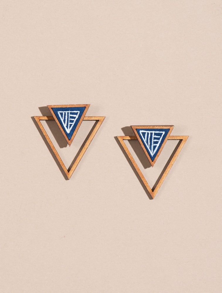 Hand Painted Triangle Earring