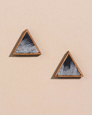 Black and White Fabric and Wood Stud