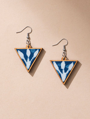 Indigo Triangular Earrings