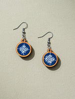 Hand Painted Blue & White Earrings