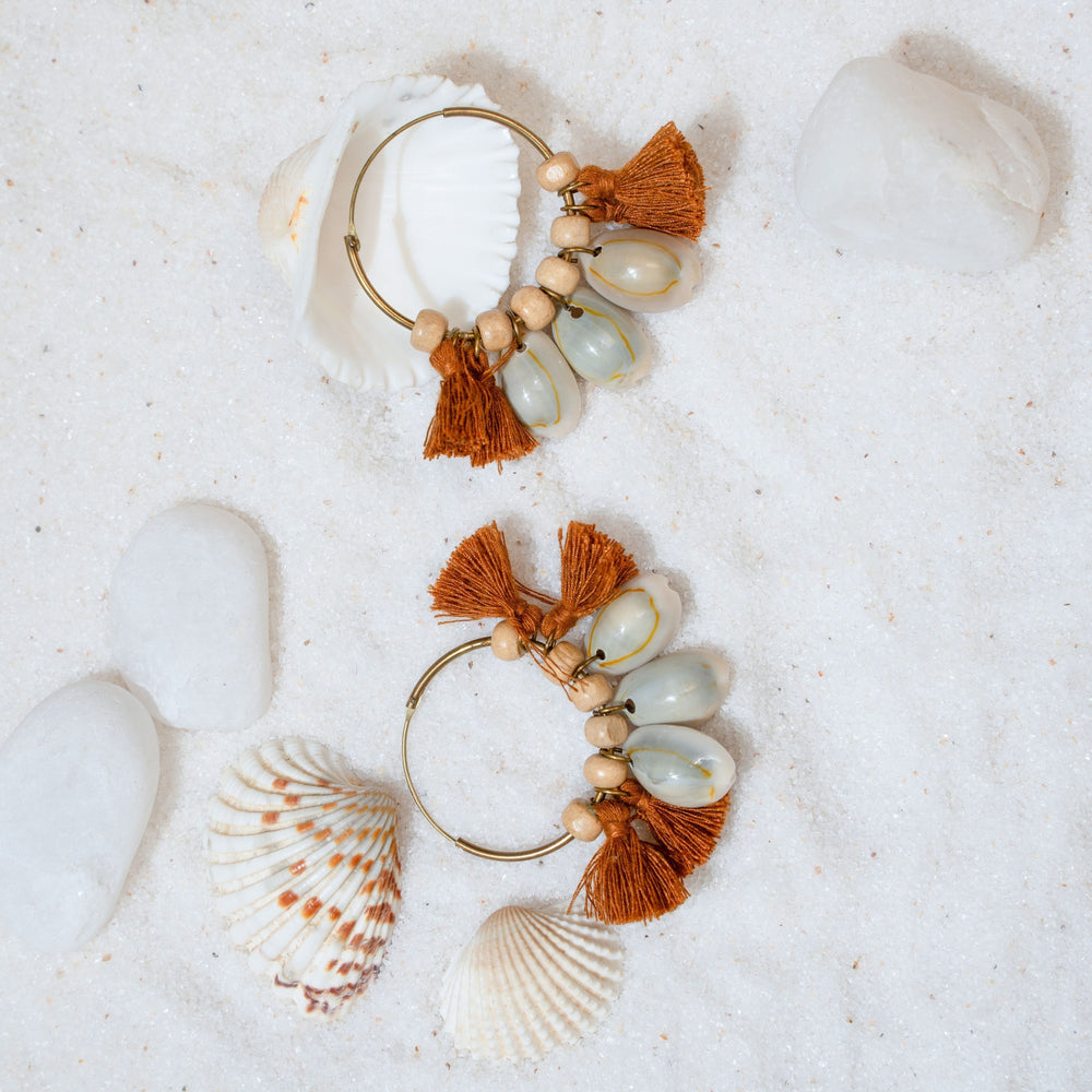 Artisan Shell Hoop Earrings