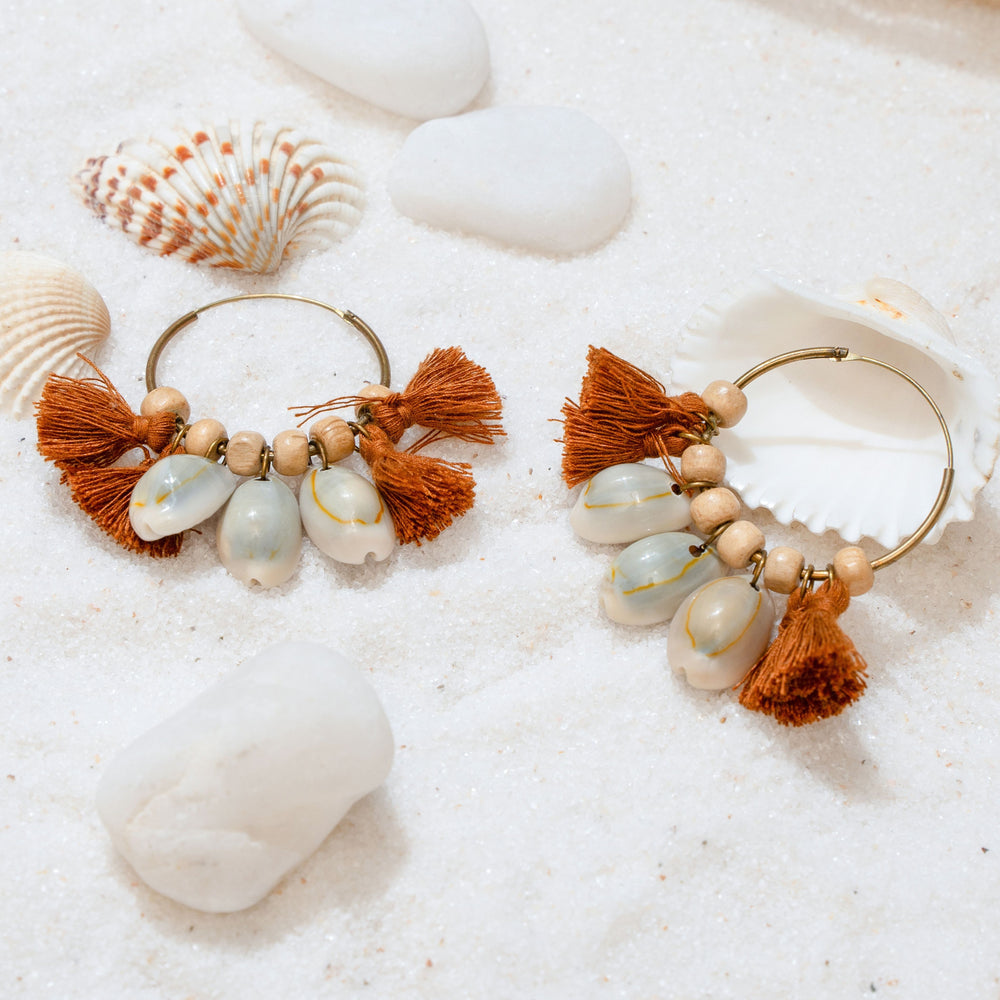 Artisan Shell Hoop Earrings