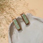 Green Repurposed Fabric and Wood Studs