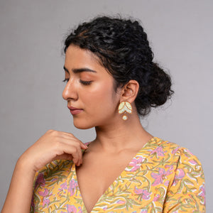 Green Bloom Repurposed Fabric and Wood Studs