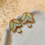 Green Bloom Repurposed Fabric and Wood Studs