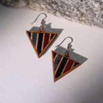 Multicolor Ajrakh Repurposed Fabric and Wood Triangular Dangler