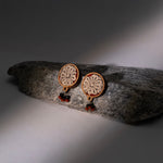 Multicolor Floral Kalamkari Repurposed Fabric and Wood Round Studs
