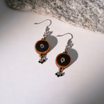 Black Fabric and Repurposed Wood Danglers