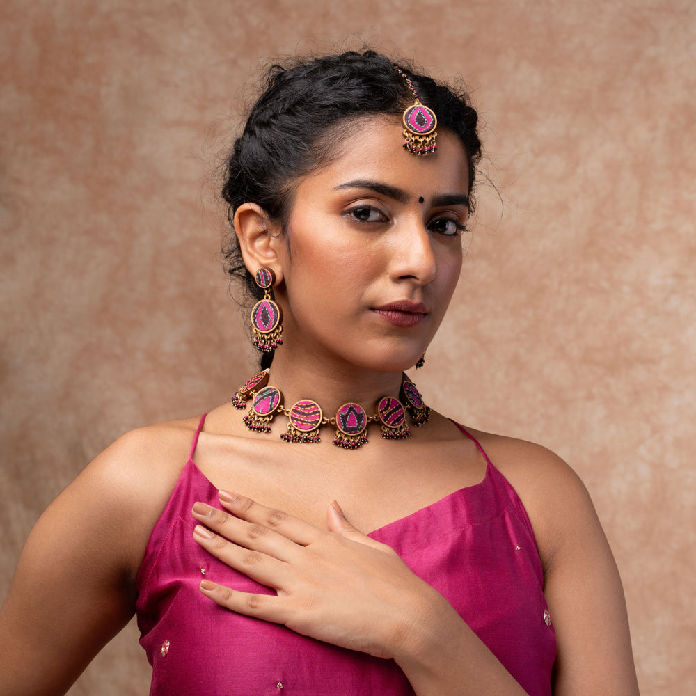 Multicolor Kantha Silk Fabric and Repurposed Wood Earrings
