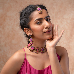 Multicolor Kantha Silk Fabric and Repurposed Wood Earrings