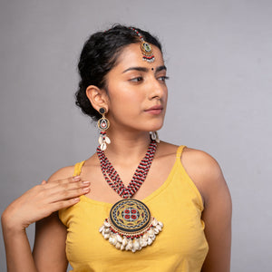 Hand Embroidered Multicolor Earrings with Shells