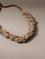 Crocheted Jute and Wooden Bead Multi Strand Adjustable Necklace