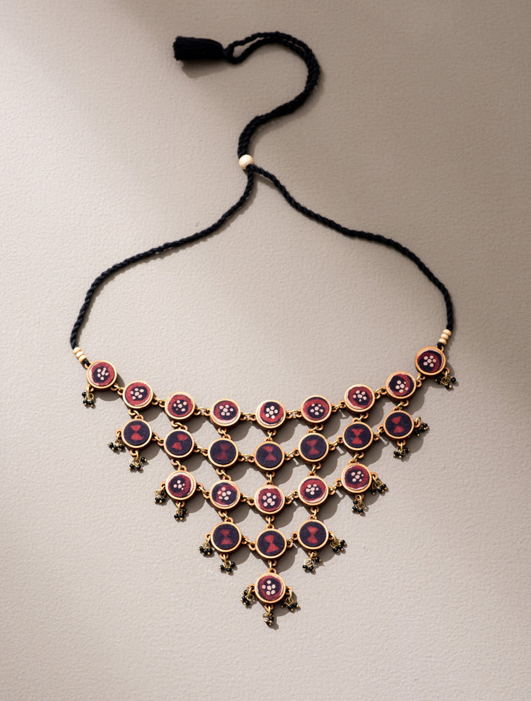Red & Black Upcycled Necklace