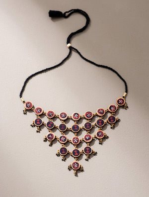 Red & Black Upcycled Necklace