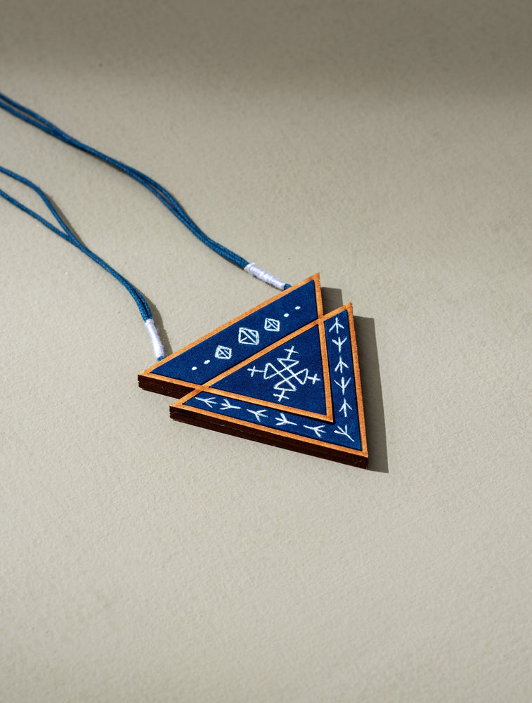 Hand Painted Triangular Necklace