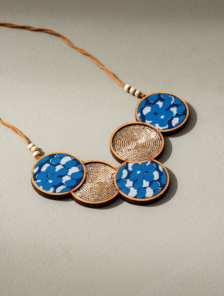 Blue Connected Circle Necklace
