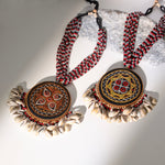 Two in One Hand Embroidered Multicolor pendant Choker