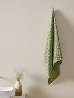 Chalk | Cotton | Waffle | Bath Towel | Frosted Green
