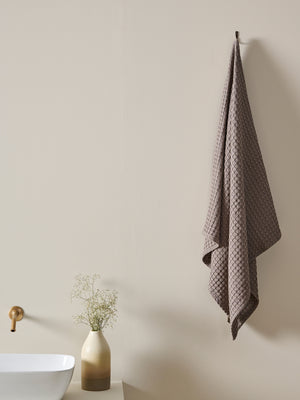 Honeycomb | Cotton Bamboo | Waffle | XL Bath Towel | Ash