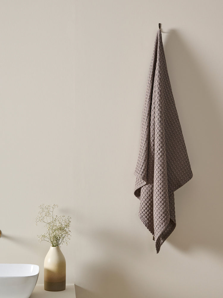 Honeycomb | Cotton Bamboo | Waffle | Bath Towel  |Ash