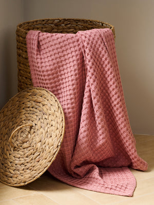 Chalk | Cotton | Waffle | Bath Towel | Dusty Pink