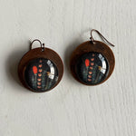 Round Copper Earrings with Glass - Kumaon