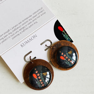 Round Copper Earrings with Glass - Kumaon