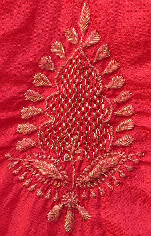 Pure Silk Kurta With Hand Embroidered Chikankari Jaali Booti Kurta