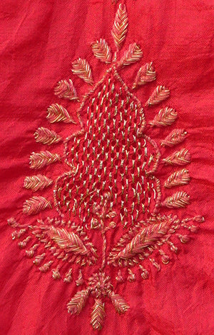 Pure Silk Kurta With Hand Embroidered Chikankari Jaali Booti Kurta