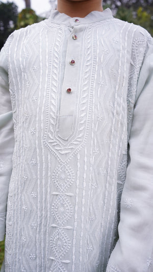 Hand Embroidered Gorgette Kurta Featuring Exquisite Full Chikankari Jaal