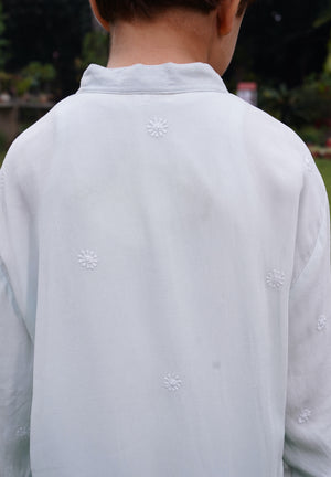 Hand Embroidered Gorgette Kurta Featuring Exquisite Full Chikankari Jaal