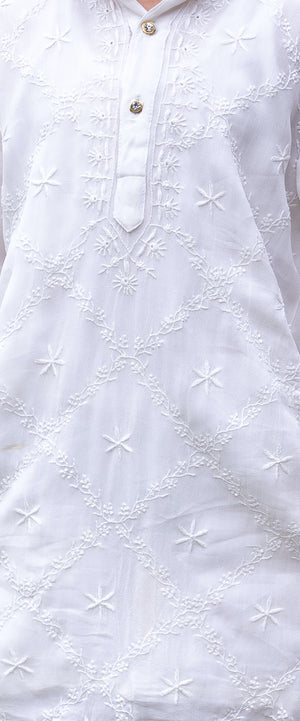 Very Fine Chikankari Criss Cross Jaal Kurta