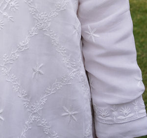 Very Fine Chikankari Criss Cross Jaal Kurta