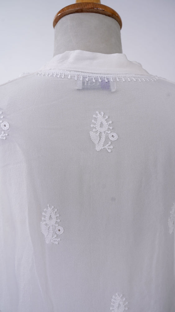 Real Chikankari Jaal Embroidered Kurta On Pure Gorgette