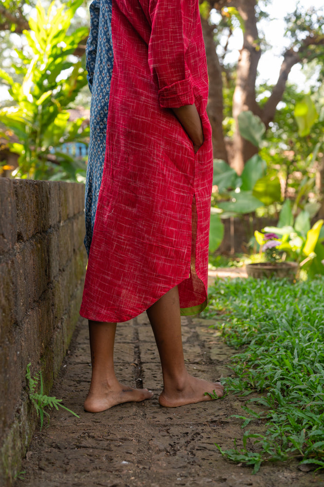 Half And Half Shirt Dress