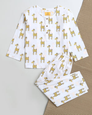 The Curious Giraffe- Unisex Kids Cotton Nightwear