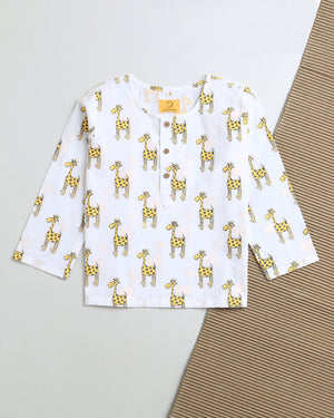 The Curious Giraffe- Unisex Kids Cotton Nightwear