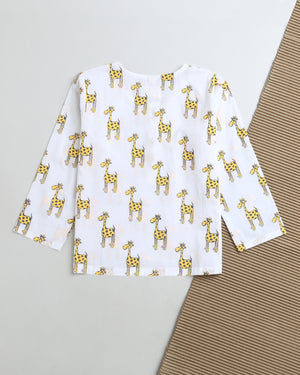 The Curious Giraffe- Unisex Kids Cotton Nightwear