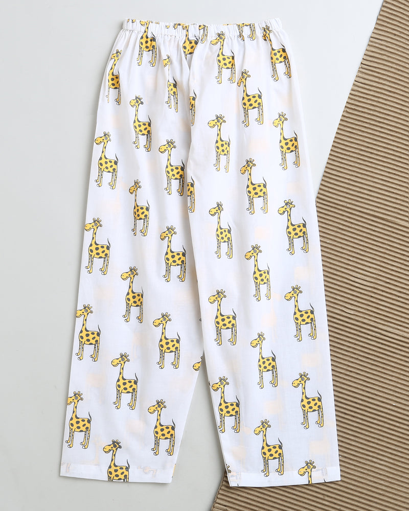 The Curious Giraffe- Unisex Kids Cotton Nightwear