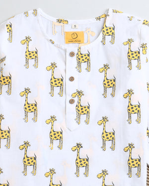 The Curious Giraffe- Unisex Kids Cotton Nightwear