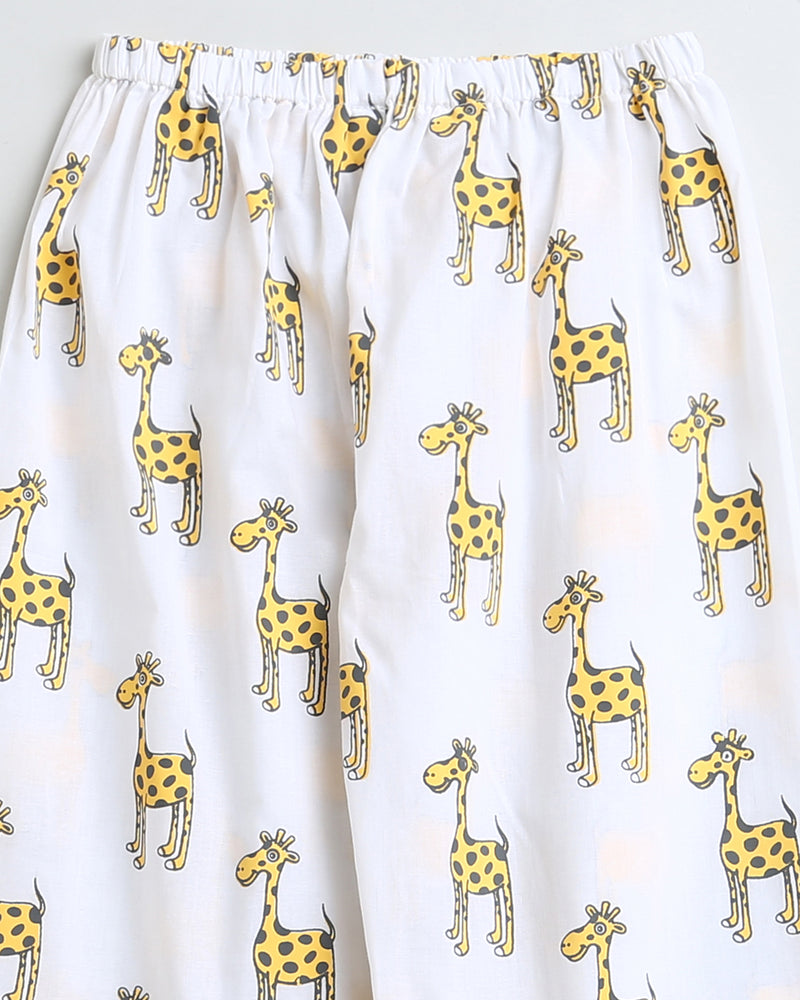 The Curious Giraffe- Unisex Kids Cotton Nightwear