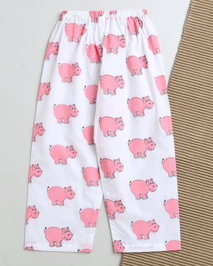 The Cheerful Hippo- Unisex Kids Cotton Nightwear