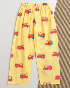 The Fire Fighter Truck- Unisex Kids Cotton Nightwear