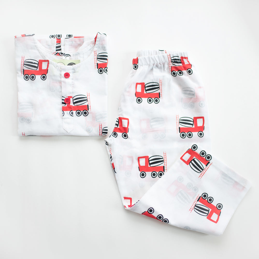 Whirly Cement Mixer - Unisex Kids Cotton Nightwear