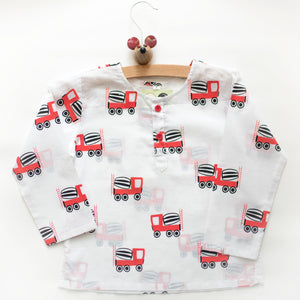 Whirly Cement Mixer - Unisex Kids Cotton Nightwear