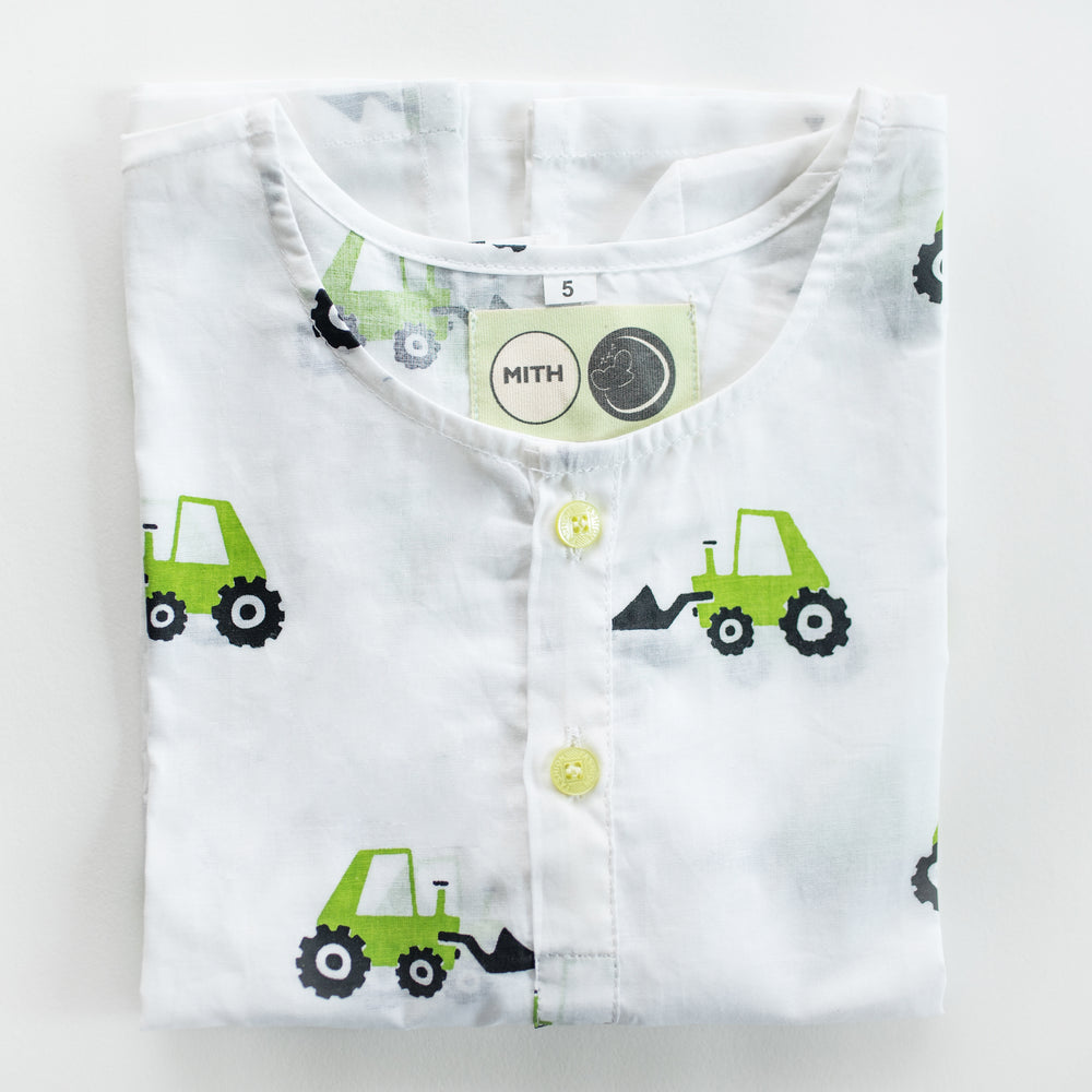 Scoopy Excavator - Unisex Kids Cotton Nightwear